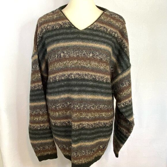 WOOLRICH VINTAGE WOOL V NECK GRANDPA SWEATER - Picture 1 of 9